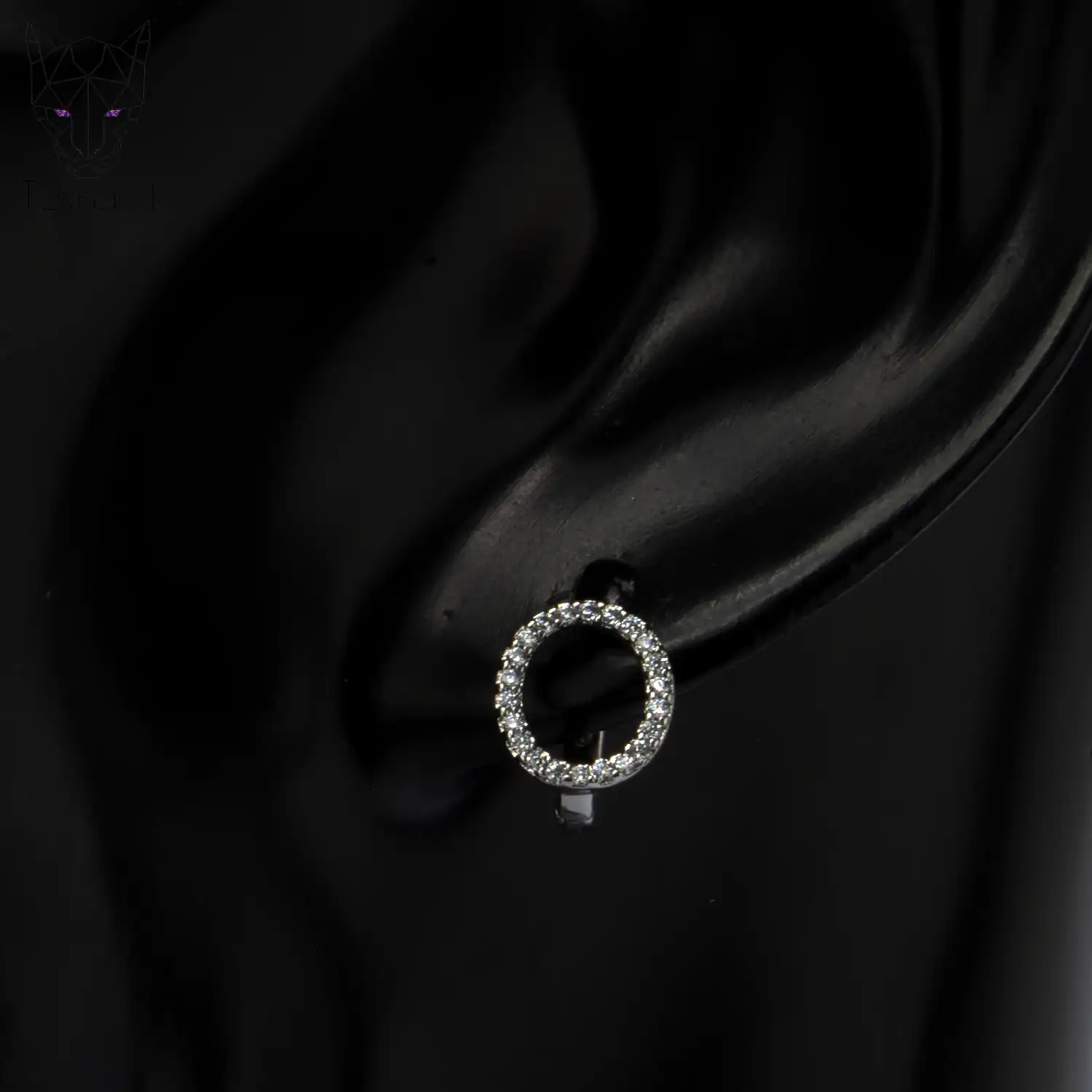 گوشواره سیلور سیرکل الماس ژوپینگ