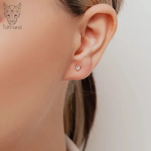 گوشواره میخی ژوپینگ مینیمال هارت پاپیونی