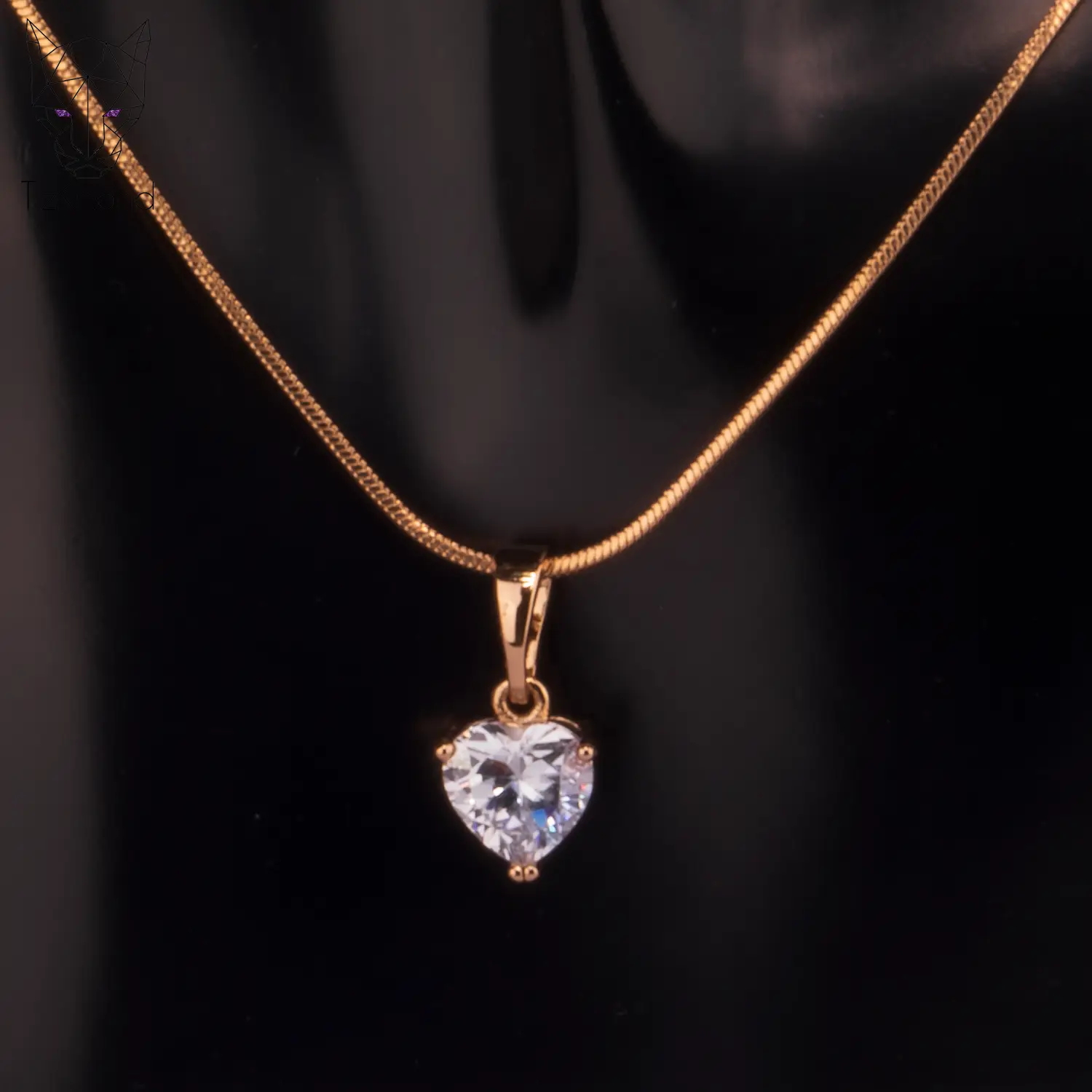 پلاک قلب الماس برجسته ژوپینگ