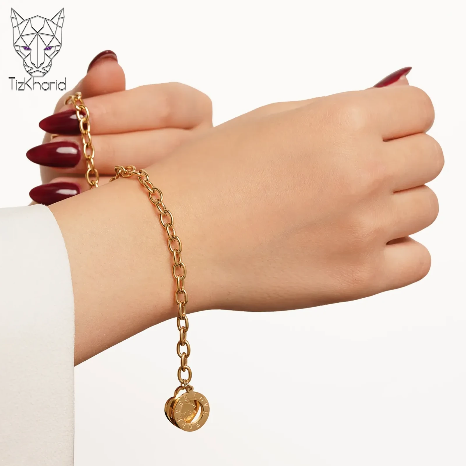 tiffany-love-steel-bracelet-gold