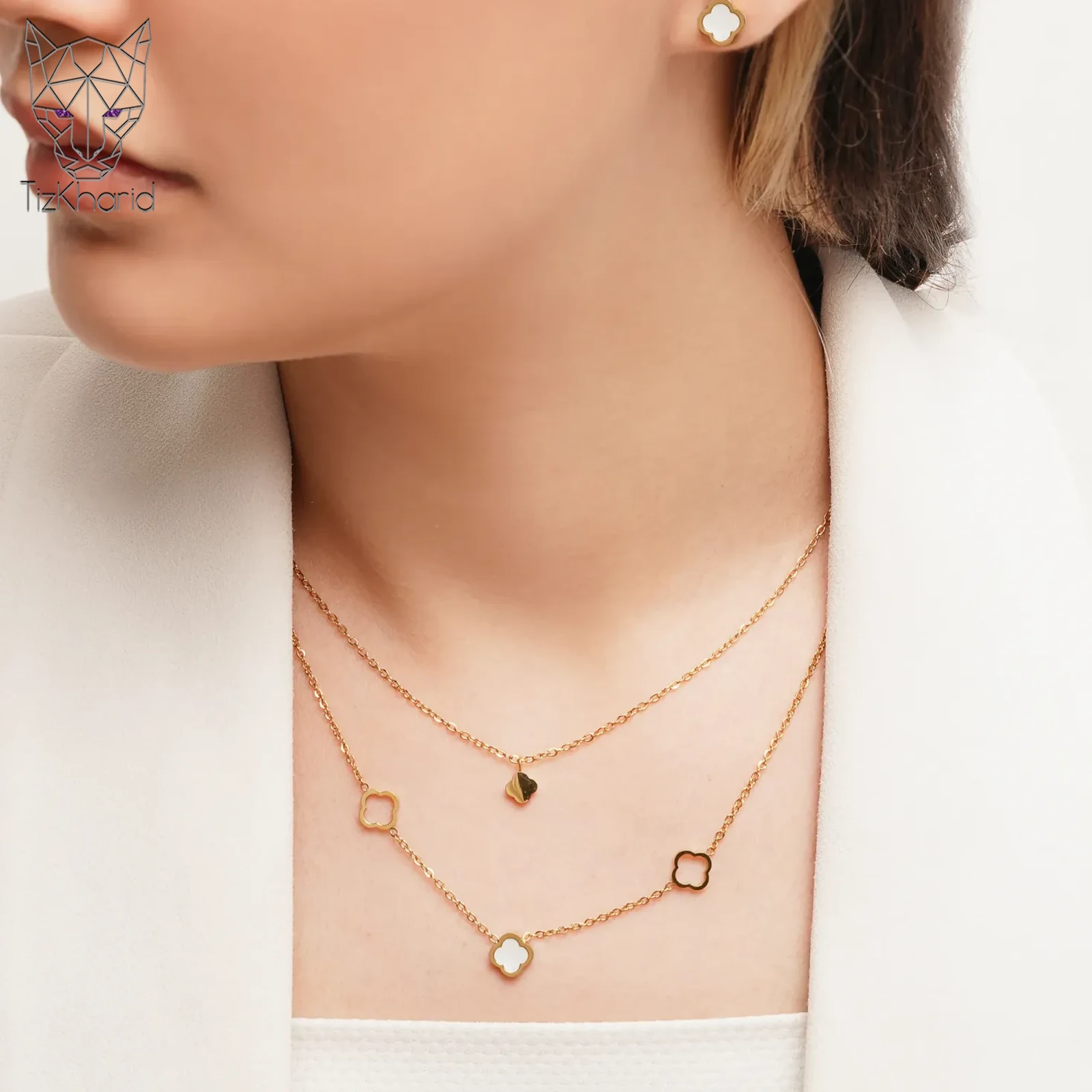 white-shel halfset vancleef gold